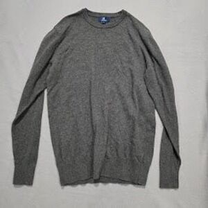 Mens Small Gray Crewneck Sweater Cotton Blend Long Sleeve GM48Y057 Charcoal